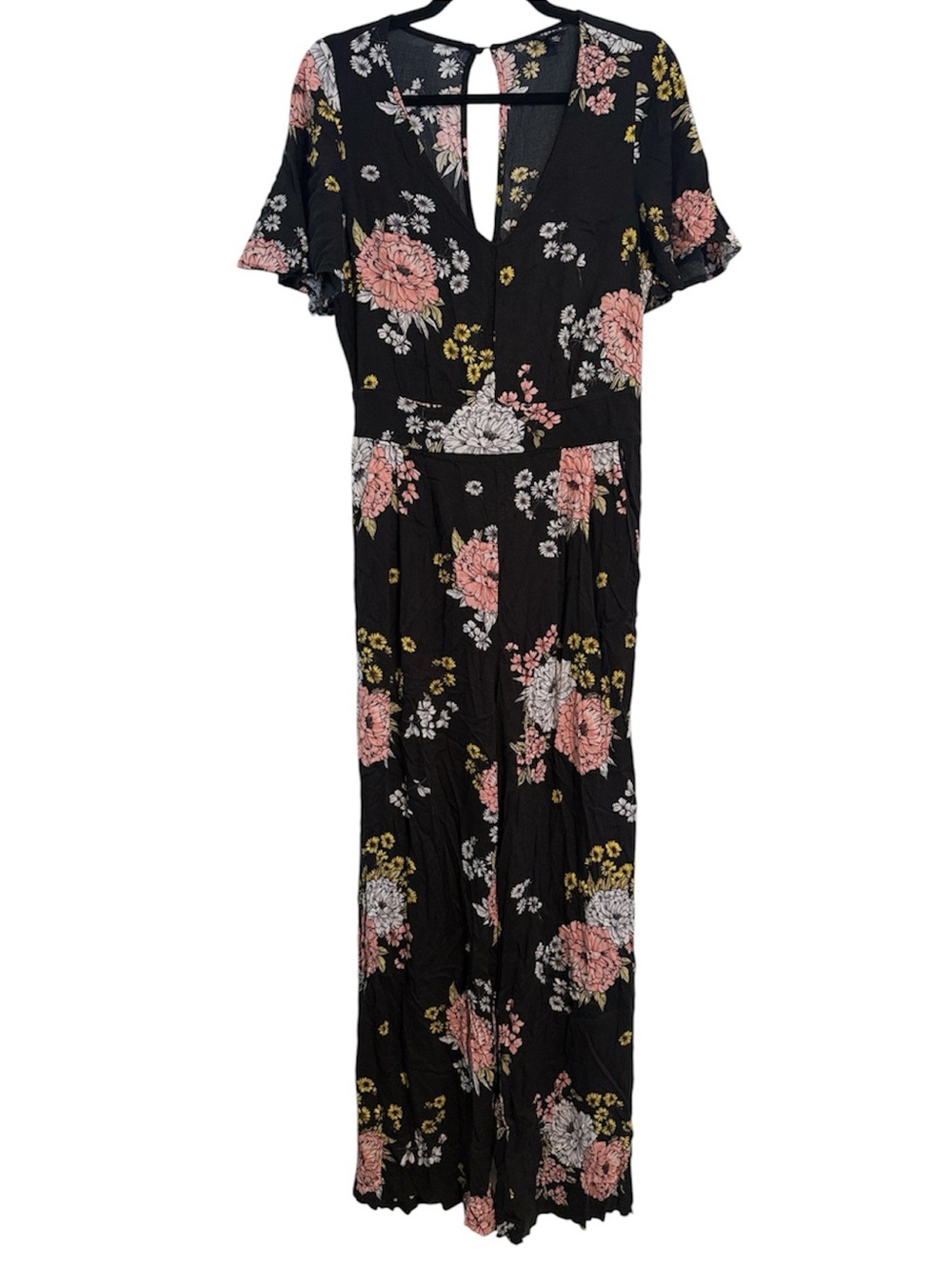 Torrid Floral Print Short Sleeve Jumpsuit